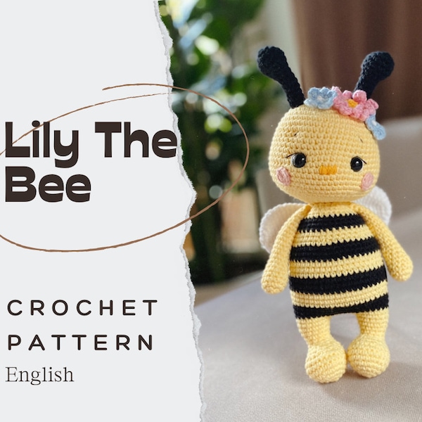 PDF Lily The Bee/Häkelmuster auf Englisch/DIGITALES PRODUKT