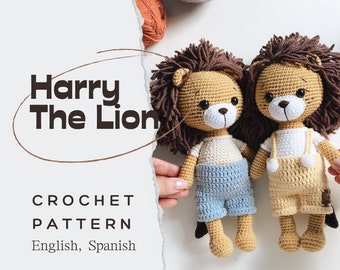 PDF Harry The Lion/Crochet Pattern *in English and Spanish*/DIGITAL PRODUCT