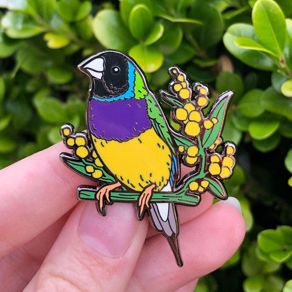 Gouldian Finch Hard Enamel Pin | Anstecknadel | Vogel Pin | Finknadel | Singvögel Pin | Australische Wildvögel