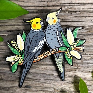 Nymphensittiche Hard Emaille Pin | Vogel Pin | Papagei | Australische Vögel