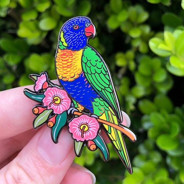 Rainbow Lorikeet Hard Enamel Pin | Lapel Pin | Bird Pin | lorikeet pin | Parrot Pin | Australian wild birds