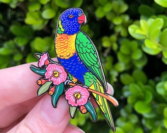 Rainbow Lorikeet Hard Enamel Pin | Lapel Pin | Bird Pin | lorikeet pin | Parrot Pin | Australian wild birds