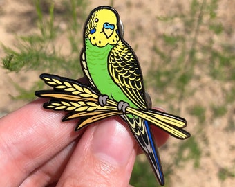 Budgerigar Hard Enamel Pin | Lapel Pin | Bird Pin | budgie pin | Parrot Pin | Australian wild birds