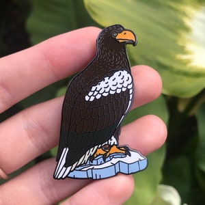 Steller&#39;s Sea Eagle Hard Enamel Pin | Lapel Pin | Bird Pin  | Eagle Pin | Sea Eagle Pin | Birds of Prey