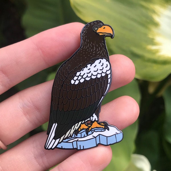 Steller's Sea Eagle Hard Enamel Pin | Lapel Pin | Bird Pin  | Eagle Pin | Sea Eagle Pin | Birds of Prey
