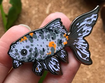 Shubunkin Goldfish Hard Enamel Pin | Lapel Pin | Goldfish Pin | Shubunkin Goldfish | Fish