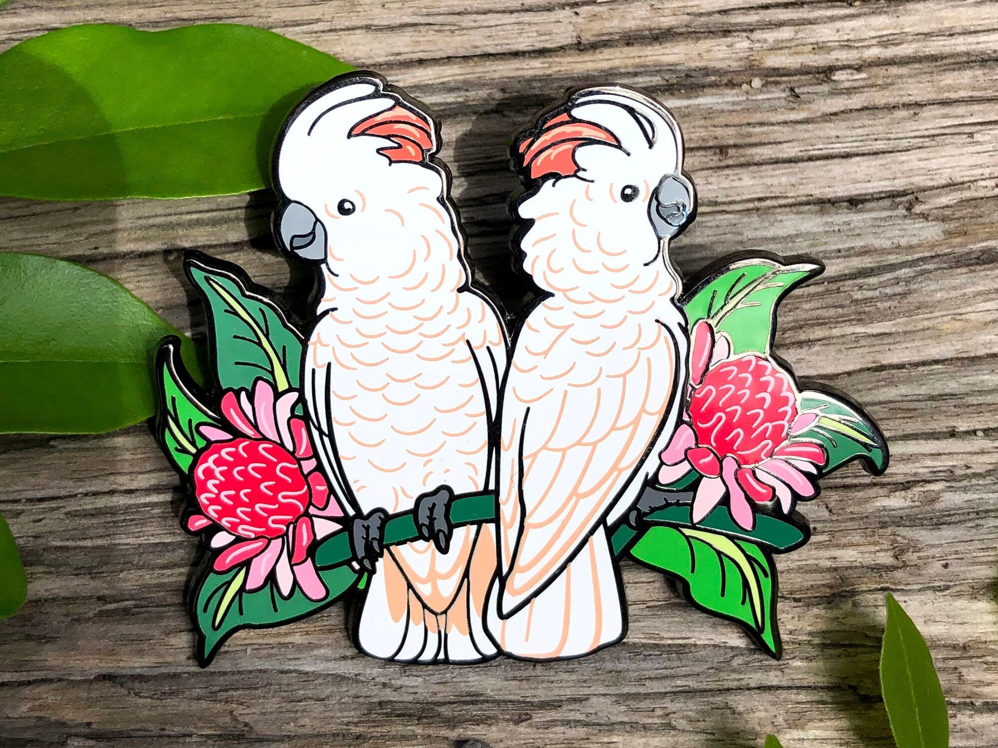 Metal Enamel Pin Badge Brooch Cockatoo Cockatiel Parrot Bird 