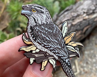 Tawny Frogmouth Enamel Pin | Lapel Pin | Bird Pin  | frogmouth Pin | Strisores Pin | Australian wild birds
