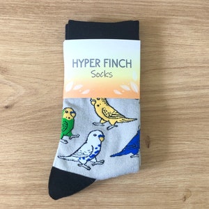 Budgie Socks | Cotton Jacquard Crew Socks | Unisex | Bird socks | Parakeet | parrot socks