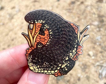 Shingleback Lizard Enamel Pin | Lapel Pin | Skink Pin | Reptile Pin | Australian Lizards