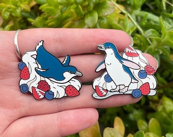 Penguin Pavlova Party Enamel Pin Set | Lapel Pin | Bird | Fairy | Little | Birdy Brunch