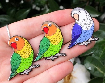Fischer's Lovebird - Feathered Friends Hard Enamel Pin | Lapel Pin | Bird Pin | Fischers | Parrot Pin | Love bird