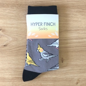 Cockatiel Socks | Cotton Jacquard Crew Socks | Bird socks | Parrot | Werio | Quarrion |