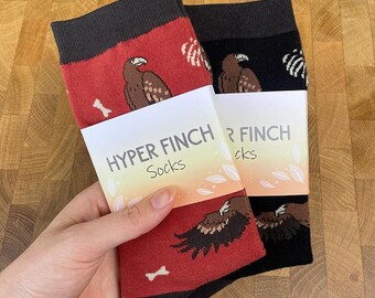 Wedge-tailed Eagle Socks | Cotton Jacquard Crew Socks | Bird socks | Bird of Prey