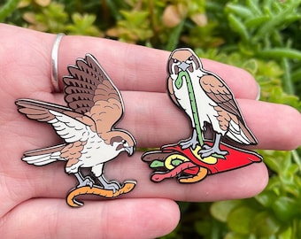 Allens in Talons Enamel Pin Set | Lapel Pin | Brown Falcon | Bird of Prey