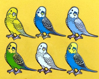 Grasparkiet - gevederde vrienden harde emaille pin | Reversspeld | Vogel speld | Parkiet | Papegaaispeld | Parkiet