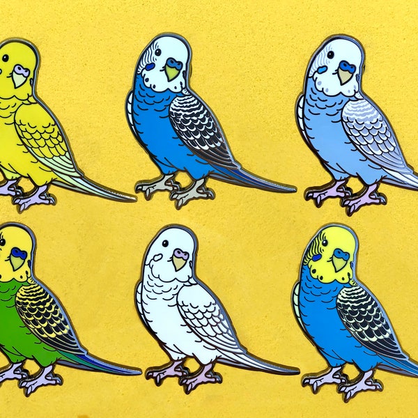 Budgerigar - Feathered Friends Hard Enamel Pin | Lapel Pin | Bird Pin | Budgie | Parrot Pin | Parakeet