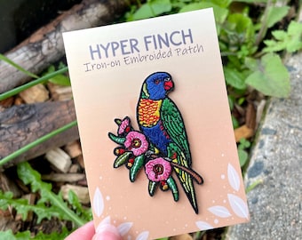 Rainbow Lorikeet Patch | Embroided | Iron-on | Lorikeet |  Bird Patches