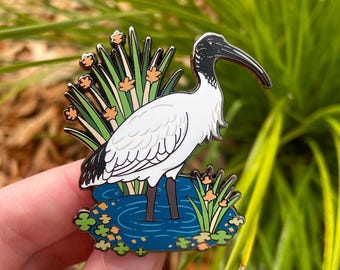 Australian White Ibis Enamel Pin | Lapel Pin | Bird Pin  | Ibis Pin | Australian wild birds