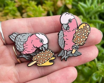 Golden Galah Gaytime Enamel Pin Set | Lapel Pin | Bird | Cockatoo | Parrot | Birdy Brunch