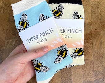 Bumble Bee-sokken | Katoenen jacquardsokken met ronde hals | Uniseks | bijensokken | bug | insect: