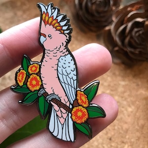 Major Mitchell's Cockatoo Hard Enamel Pin | Lapel Pin | Bird Pin  | Cockatoo Pin | Parrot Pin
