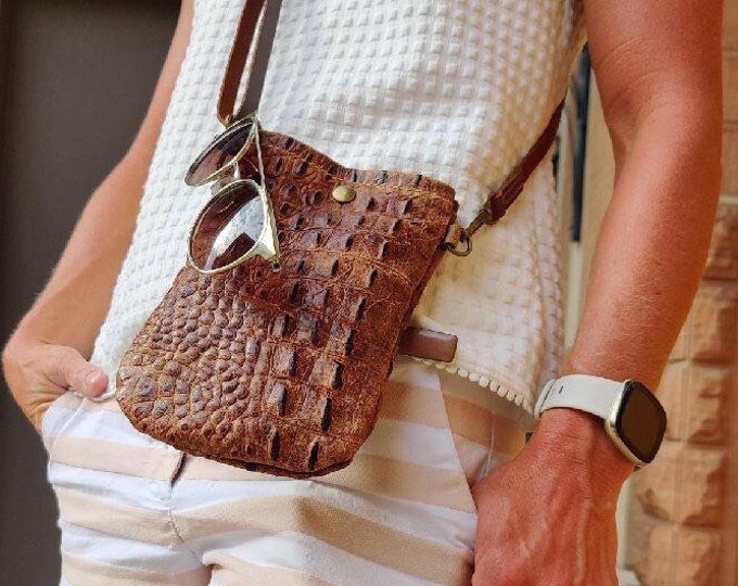 Small Faux crocodile cross body bag