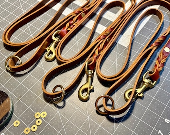 Braided Leather Dog Leash