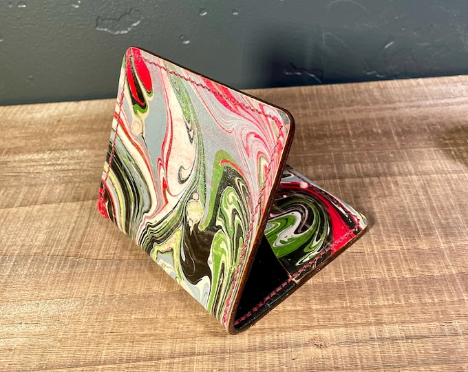 Marble Dyed 6 pocket Bifold Card Wallet