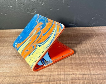 Marble Dyed  6 Pocket Bifold Card Wallet