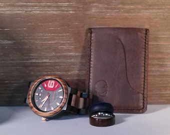 Leather Three Pocket Card Wallet