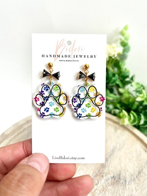 Dog paw earrings best sale