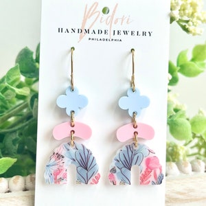 Pastell Blumen Ohrringe: Leichter Acryl Sommer Schmuck