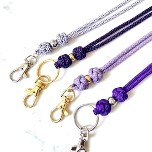 Minimalist Lanyard, Purple Lavender Lanyard, Light Teacher Lanyard with ID holder, Halloween Lanyard necklace, Teacher Gift