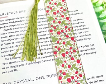Double Sided Acrylic Bookmark: Strawberry Design, Book Lover Gift