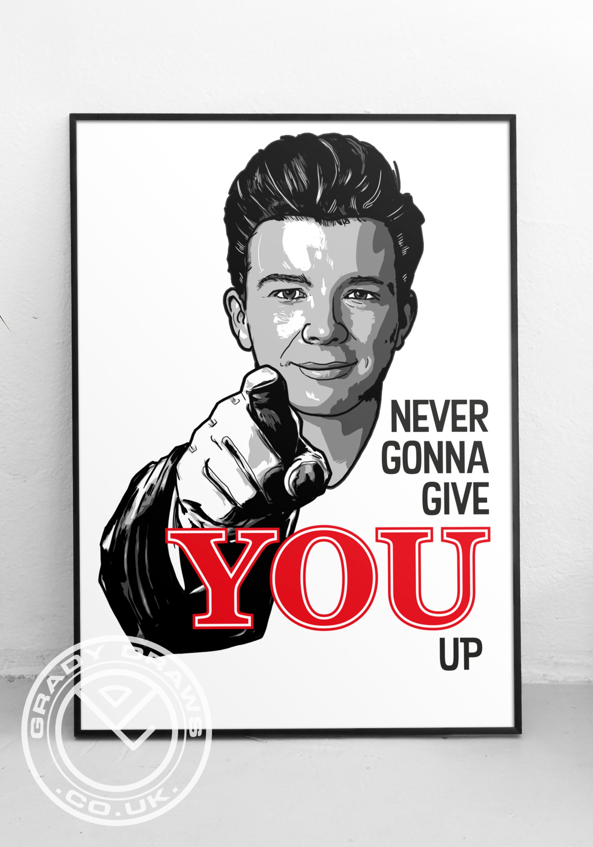 Rick Roll Never Gonna Checklist Poster