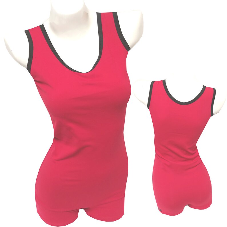Workout Power Lifting Singlets: Red with Black Trim Wrestling Cross-fit