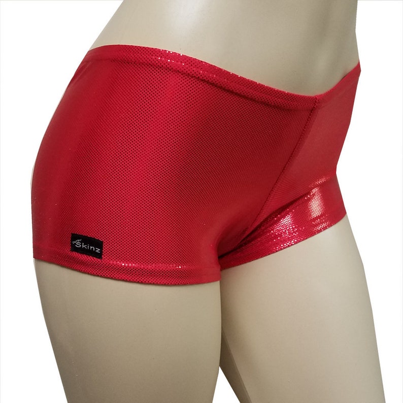 red spandex booty shorts