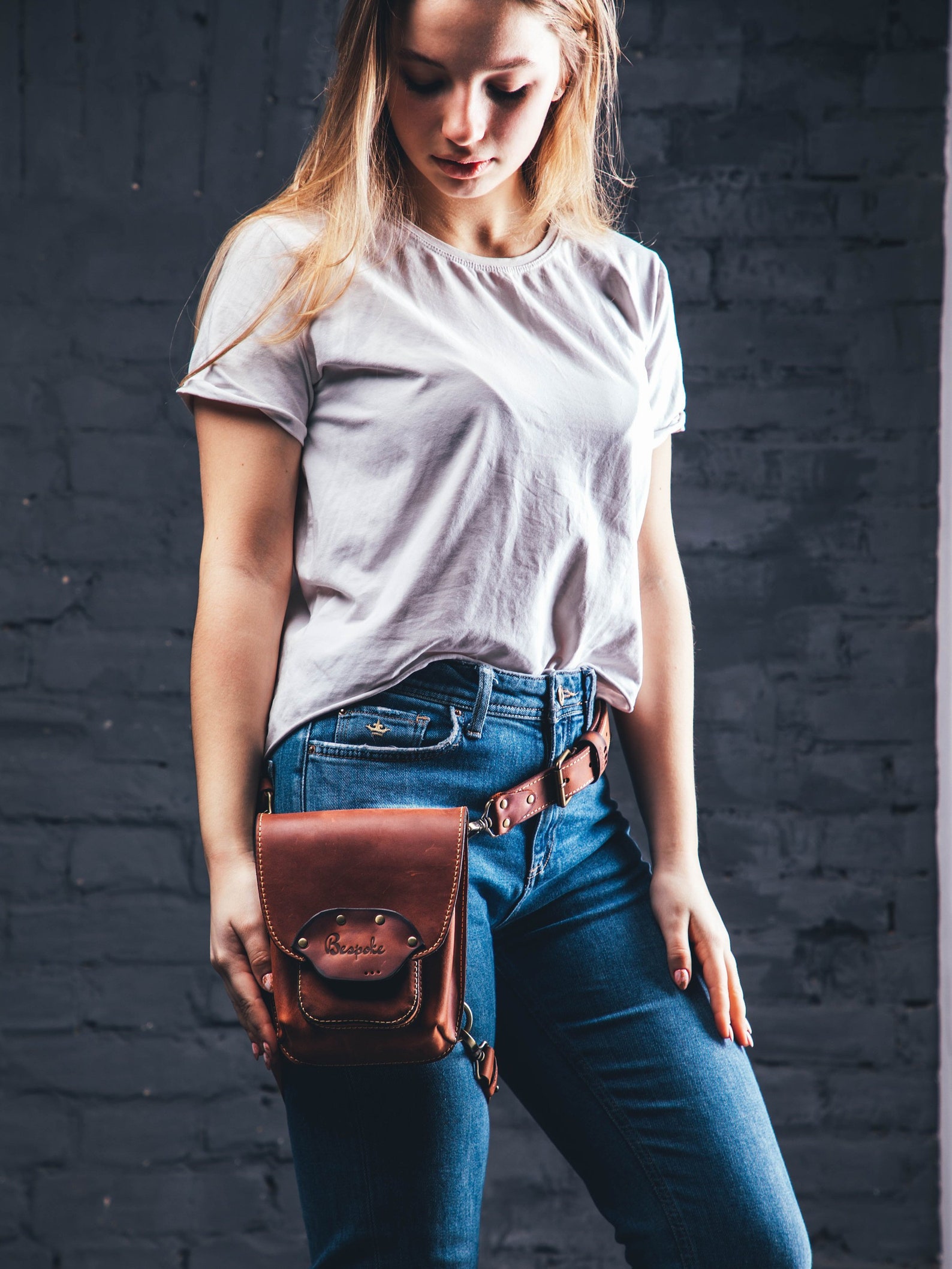 Thigh Bag For Woman Leather Thigh Bag Hip Bag Thigh Purse | Etsy