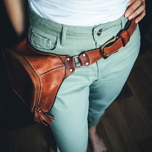 Leather Hip Bag | Thigh Bag Leather