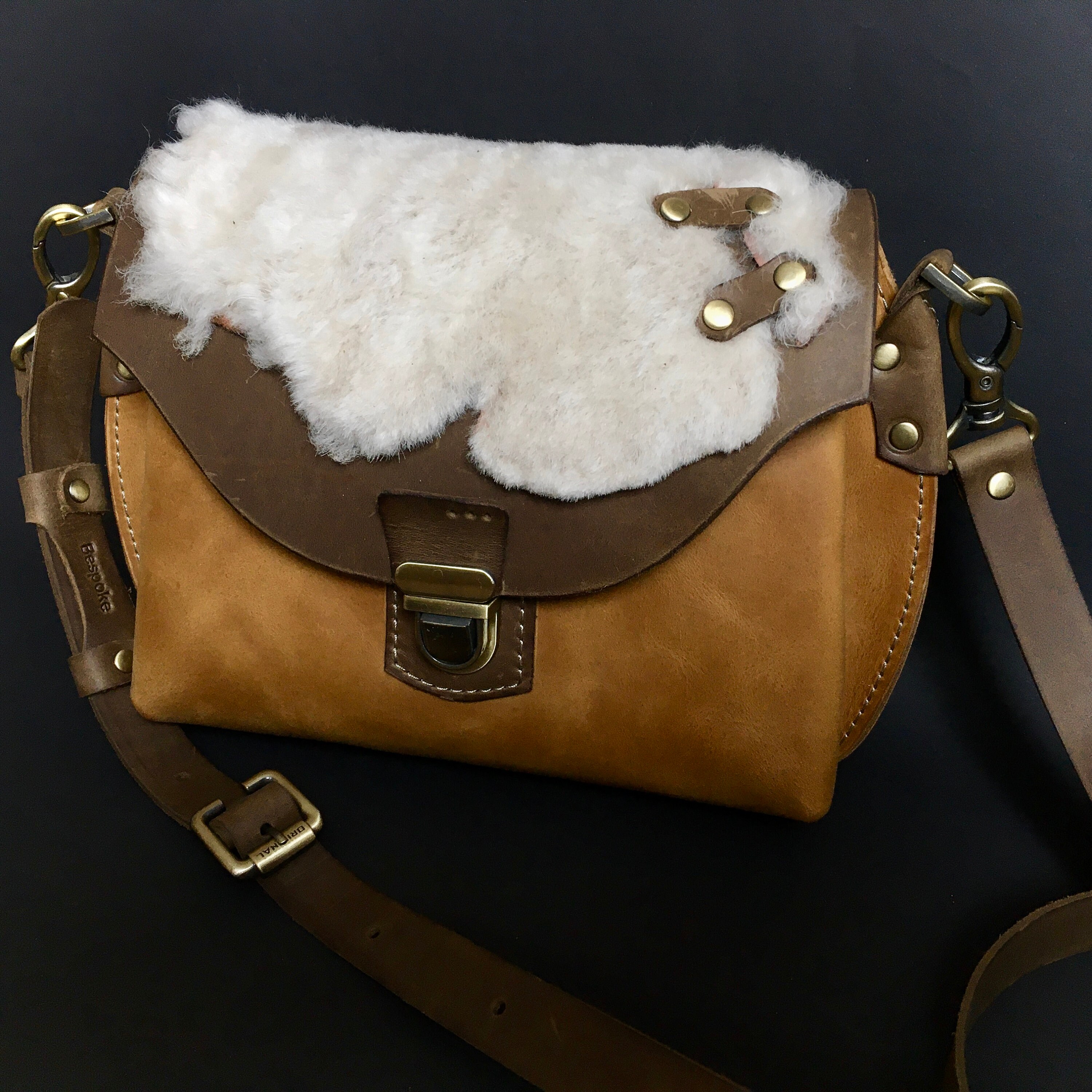 Leather Crossbody Bags With Fur Trim for Women/shoulder Etsy