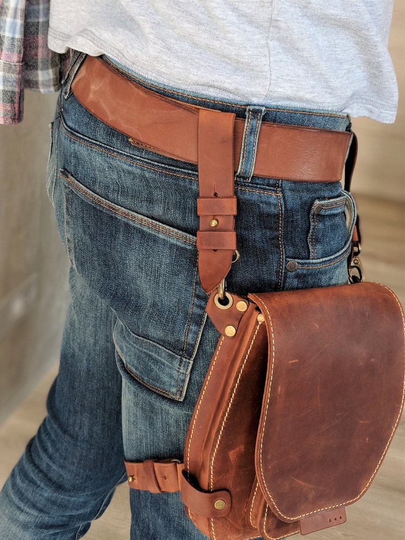 Hip Bag Man Hip Bag Leather Hip Bag Leg Strap Hip Bag Leather Etsy UK