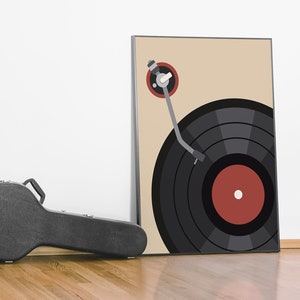 Pôster de vinil, impressão de disco de vinil, pôster de música, arte moderna de meados do século, arte minimalista, pôster abstrato, decoração de parede | Arte de parede | CASA MDRN