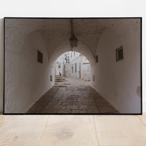 Puglia Street Alley, Cisternino, White Town, Architecture Photography, Travel Art Print, Mediterranean, Wall Decoration | Wall Art