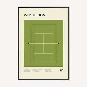 Wimbledon Poster, Grand Slam Tennis, Minimalist Tennis Print, London Tennis Poster, Wimbledon Art Print, Grass Tennis Poster, SW19 Tennis