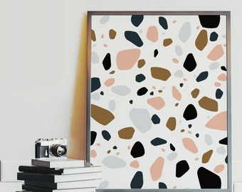 Impression de motif de terrazzo, affiche d’art en terrazzo, impression d’art abstrait, art mural abstrait, coloré, | d’art moderne Décoration murale | Art mural