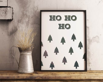Ho Ho Ho - Scandinavian Christmas Poster, Winter Print, Christmas Decor, Christmas Print, Christmas Gift | Wall Decoration | Wall Art