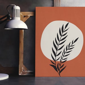 Botanica minimale, poster moderno, stampa astratta, foglie, rami, natura, arte contemporanea / decorazione murale / arte murale / MDRN HOME