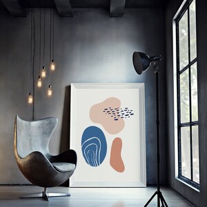 Stampa di forme astratte, stampe moderne della metà del secolo, arte contemporanea, arte astratta, poster minimalista, decorazione primaverile / murale / arte della parete /