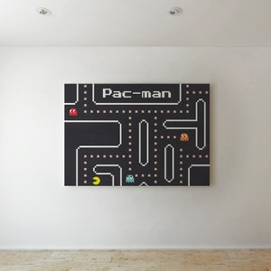 Pac-Man Poster, Retro Video Game Poster, Pac-Man Pattern, Game Room Wall Art, Gift for Gamer, Abstract Print | Wall Decoration | Wall Art